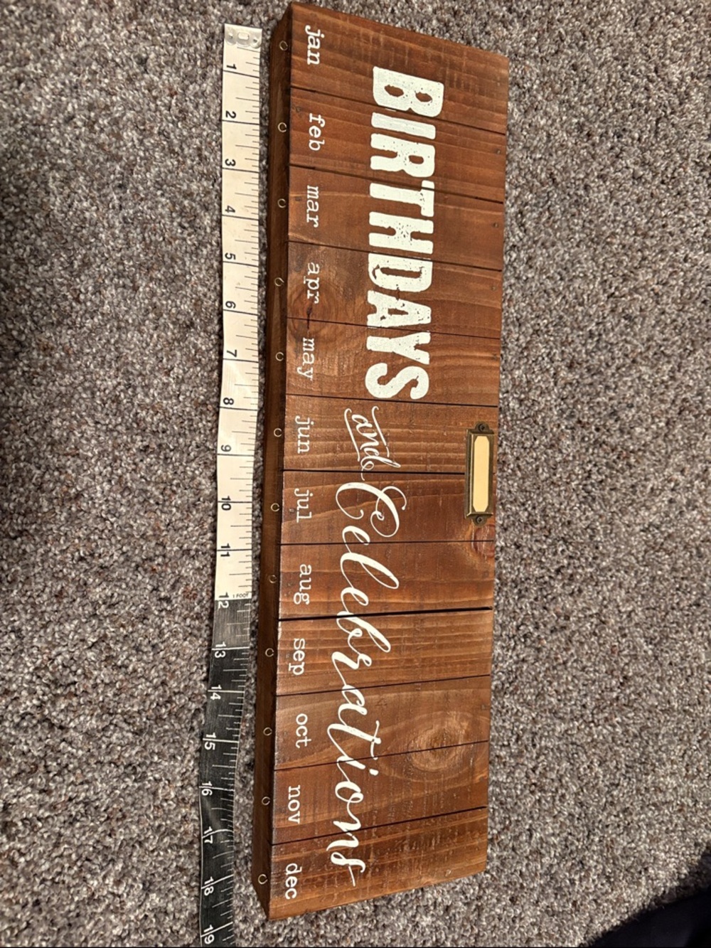 Birthdays and Celebrations Wooden Month Board - Rustic Brown